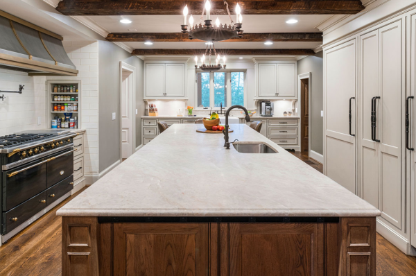 quartzite kitchen island