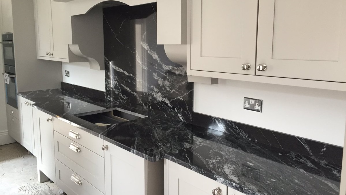 black granite countertop