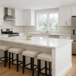 white quartz kitchen countertops