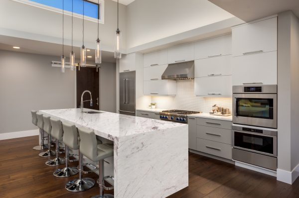 hide seam from waterfall kitchen island