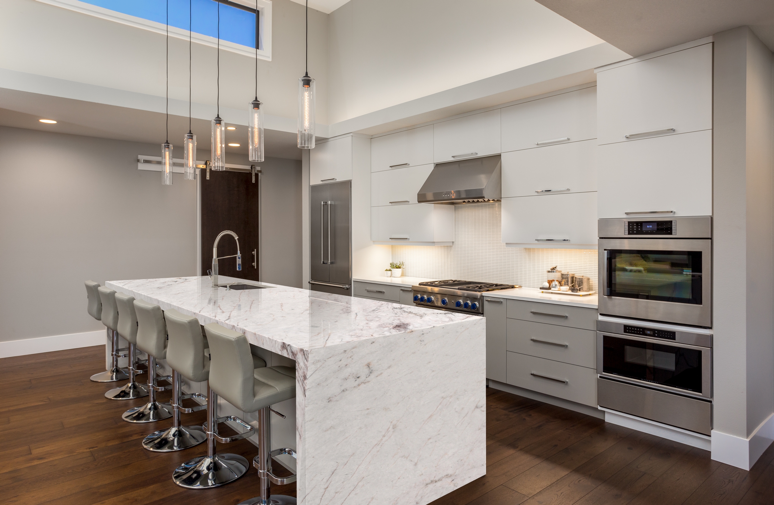 hide seam from waterfall kitchen island